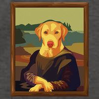 Funny Mona Lisa Yellow Lab Dog Art Parody Vector Backpack