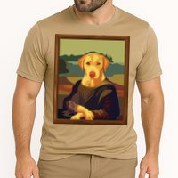Funny Mona Lisa Yellow Lab Dog Art Parody Cooling Performance Crew T-Shirt