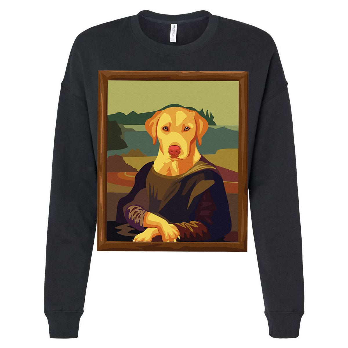 Funny Mona Lisa Yellow Lab Dog Art Parody Cooling Performance Crew T-Shirt