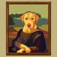 Funny Mona Lisa Yellow Lab Dog Art Parody Cooling Performance Crew T-Shirt
