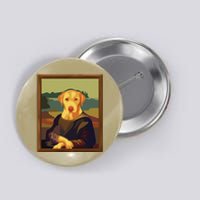 Funny Mona Lisa Yellow Lab Dog Art Parody Button