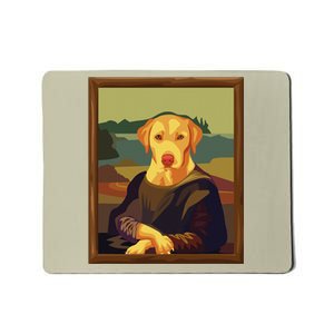 Funny Mona Lisa Yellow Lab Dog Art Parody Mousepad