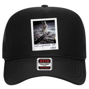 Fake Moon Landing Hoax Conspiracy Theory Funny High Crown Mesh Back Trucker Hat