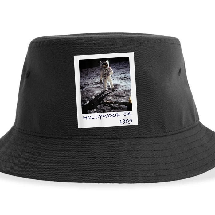 Fake Moon Landing Hoax Conspiracy Theory Funny Sustainable Bucket Hat