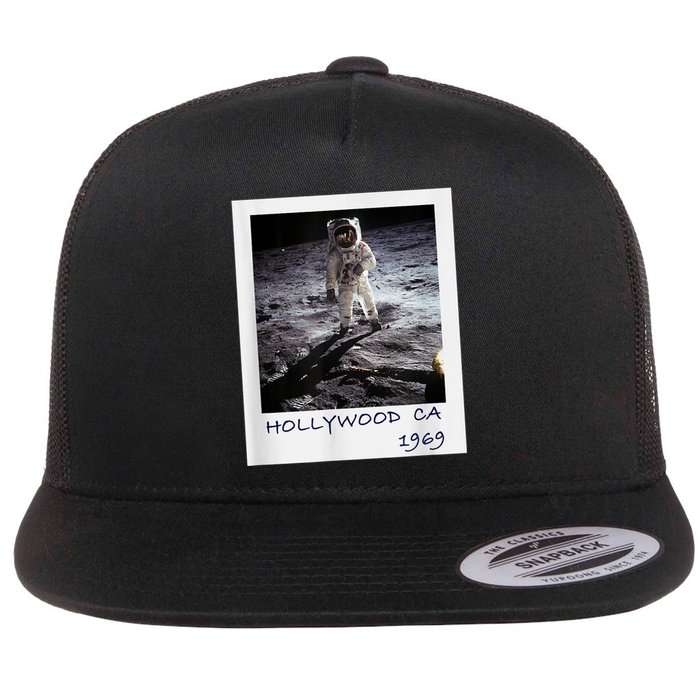 Fake Moon Landing Hoax Conspiracy Theory Funny Flat Bill Trucker Hat