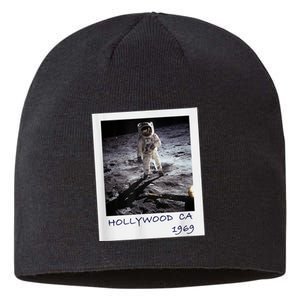 Fake Moon Landing Hoax Conspiracy Theory Funny Sustainable Beanie