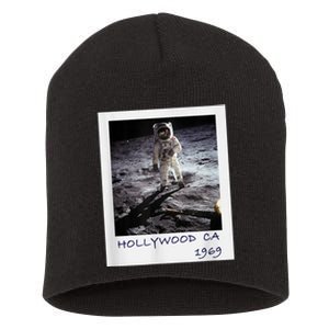 Fake Moon Landing Hoax Conspiracy Theory Funny Short Acrylic Beanie