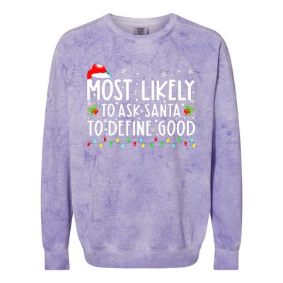 Funny Most Likely To Shoot The Reindeer Family Christmas Colorblast Crewneck Sweatshirt