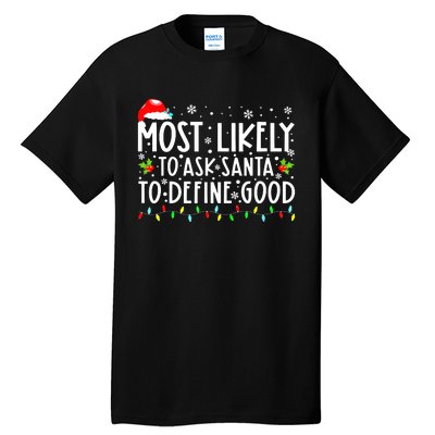 Funny Most Likely To Shoot The Reindeer Family Christmas Tall T-Shirt