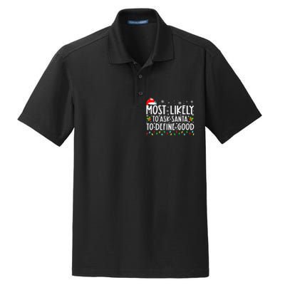 Funny Most Likely To Shoot The Reindeer Family Christmas Dry Zone Grid Polo