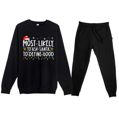 Funny Most Likely To Shoot The Reindeer Family Christmas Premium Crewneck Sweatsuit Set