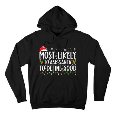 Funny Most Likely To Shoot The Reindeer Family Christmas Tall Hoodie