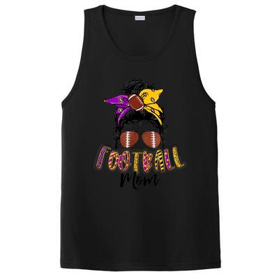 Football Mom Life Leopard Messy Bun Player PosiCharge Competitor Tank