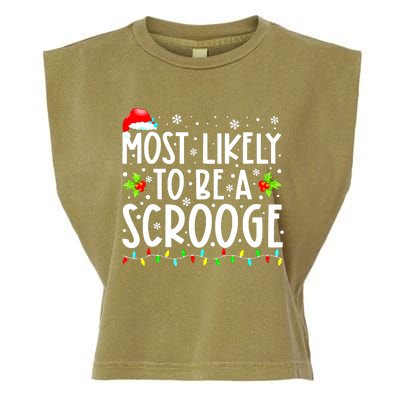 Funny Most Likely To Be A Scrooge Family Matching Christmas Gift Garment-Dyed Women's Muscle Tee