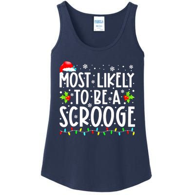 Funny Most Likely To Be A Scrooge Family Matching Christmas Gift Ladies Essential Tank