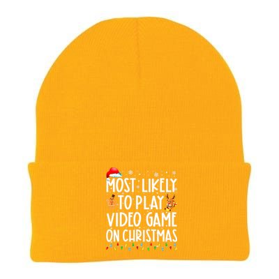 Funny Most Likely Play Video Game On Christmas Santa Gaming Knit Cap Winter Beanie