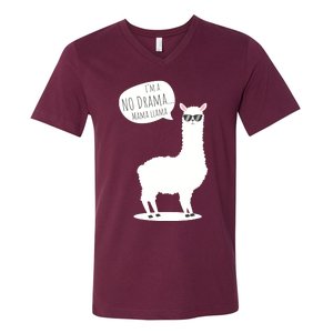 Funny Mama Llama No Drama Alpaca V-Neck T-Shirt