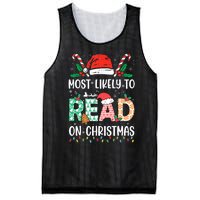 Funny Most Likely To Read Books On Christmas Funny Christmas Mesh Reversible Basketball Jersey Tank