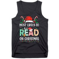 Funny Most Likely To Read Books On Christmas Funny Christmas Tank Top