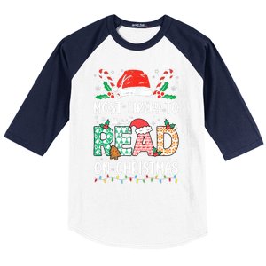 Funny Most Likely To Read Books On Christmas Funny Christmas Baseball Sleeve Shirt