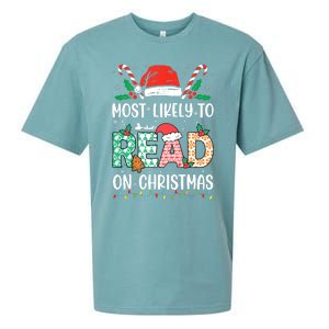 Funny Most Likely To Read Books On Christmas Funny Christmas Sueded Cloud Jersey T-Shirt