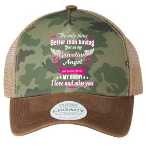 For Mem Loss Daddy Loving Memorial My Daddy In Heaven Cool Gift Legacy Tie Dye Trucker Hat