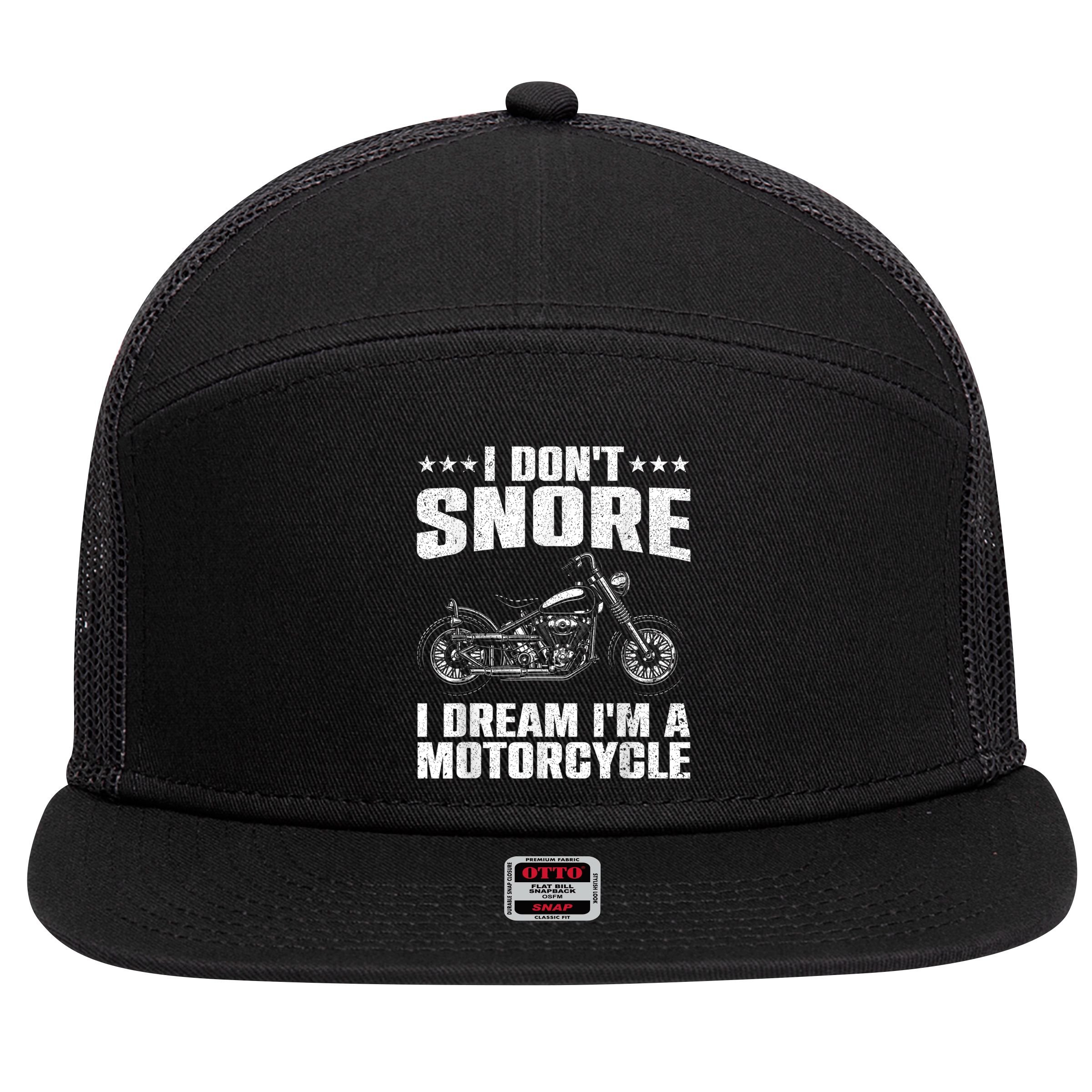 Funny Motorcycle Lover Graphic Women Men Motorbike Rider 7 Panel Mesh Trucker Snapback Hat