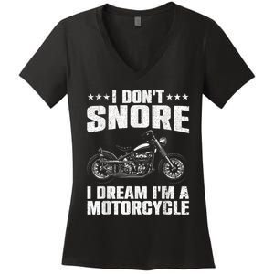 Funny Motorcycle Lover Graphic Women Men Motorbike Rider Women's V-Neck T-Shirt