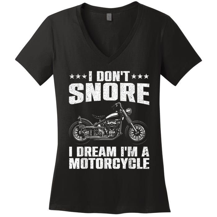 Funny Motorcycle Lover Graphic Women Men Motorbike Rider Women's V-Neck T-Shirt