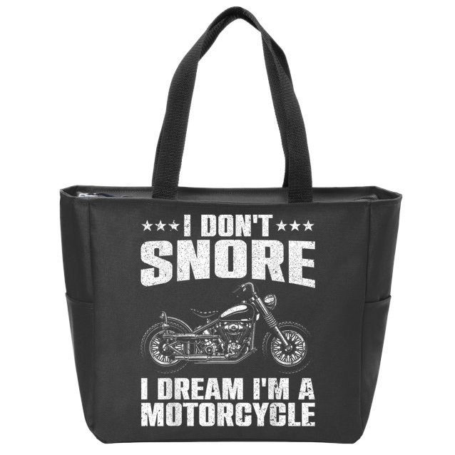 Funny Motorcycle Lover Graphic Women Men Motorbike Rider Zip Tote Bag
