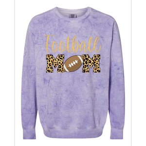 Football Mom Leopard Cute Logo Fan Colorblast Crewneck Sweatshirt