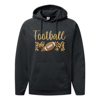 Football Mom Leopard Cute Logo Fan Performance Fleece Hoodie