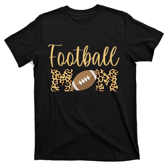 Football Mom Leopard Cute Logo Fan T-Shirt