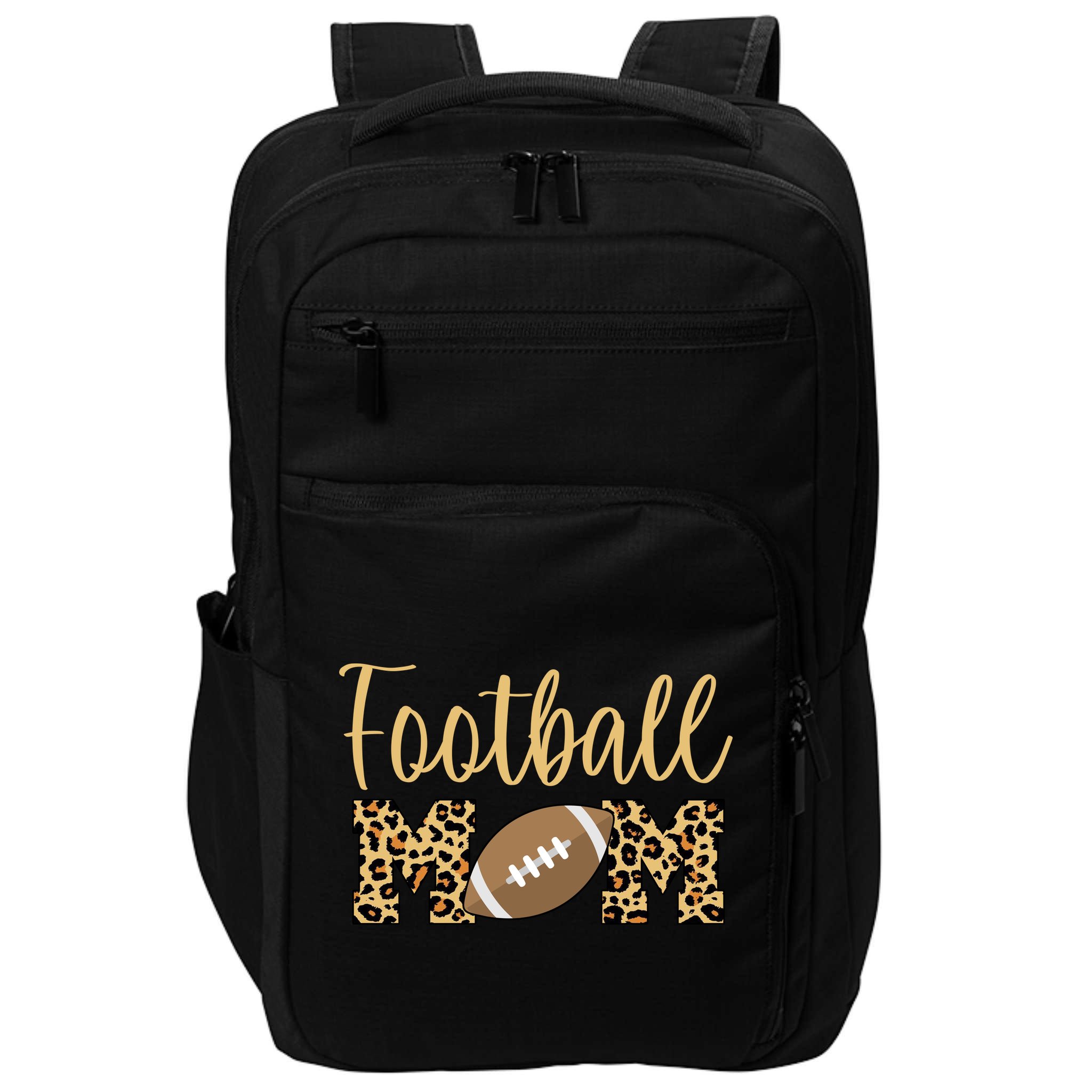 Football Mom Leopard Cute Logo Fan Impact Tech Backpack