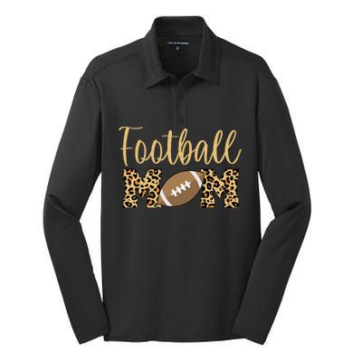 Football Mom Leopard Cute Logo Fan Silk Touch Performance Long Sleeve Polo