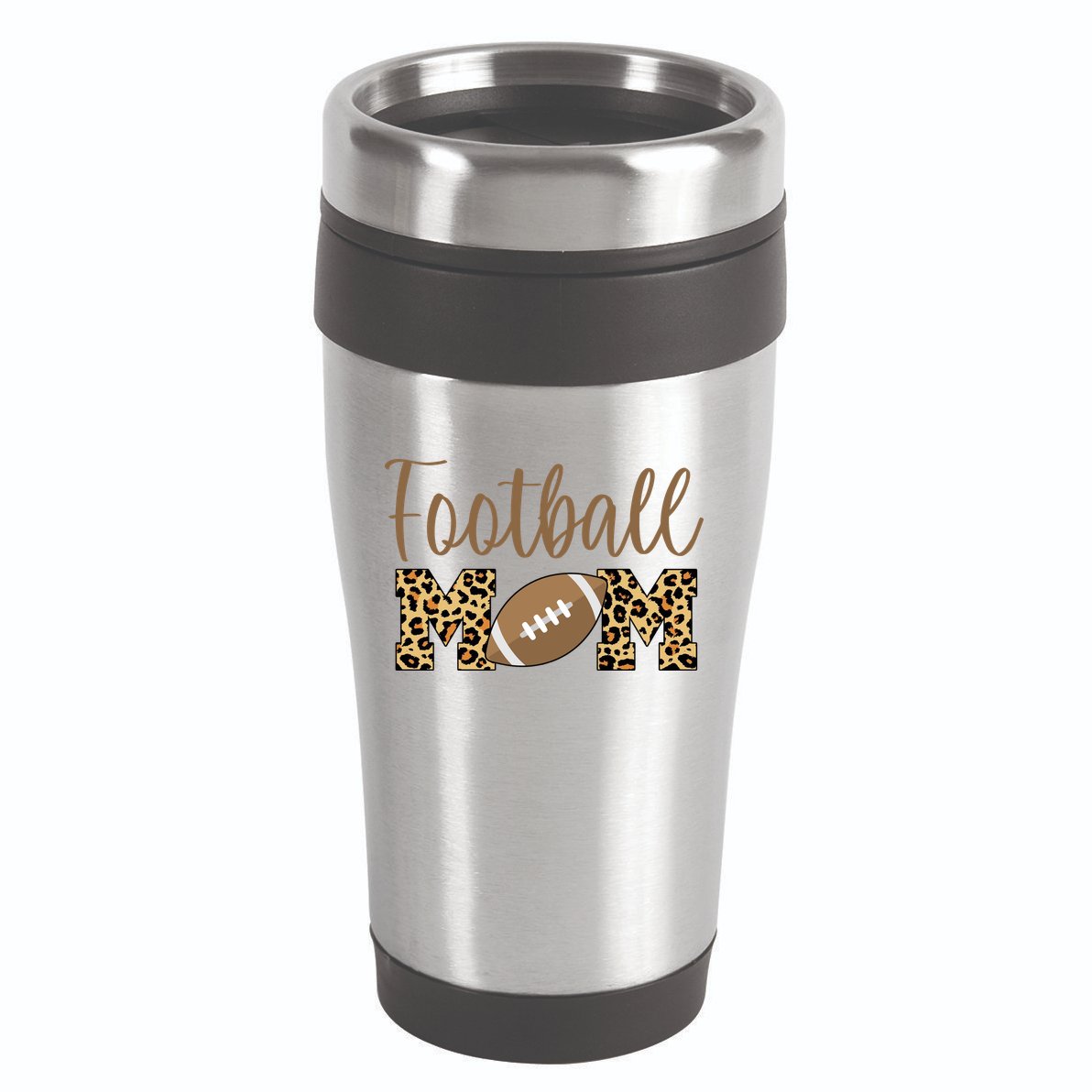 Football Mom Leopard Cute Logo Fan 16oz Travel Tumbler