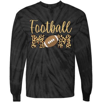 Football Mom Leopard Cute Logo Fan Tie-Dye Long Sleeve Shirt