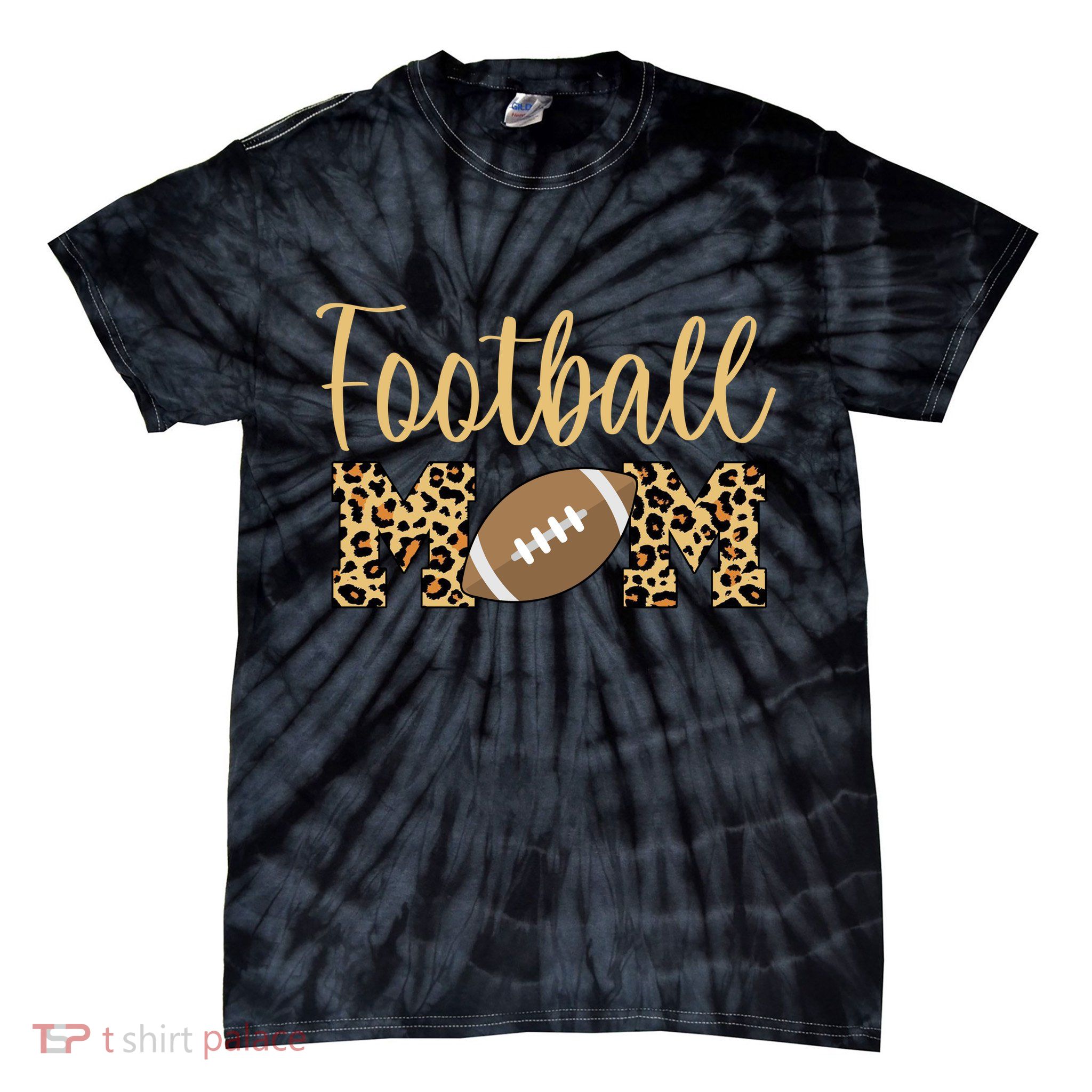 Football Mom Leopard Cute Logo Fan Tie-Dye T-Shirt