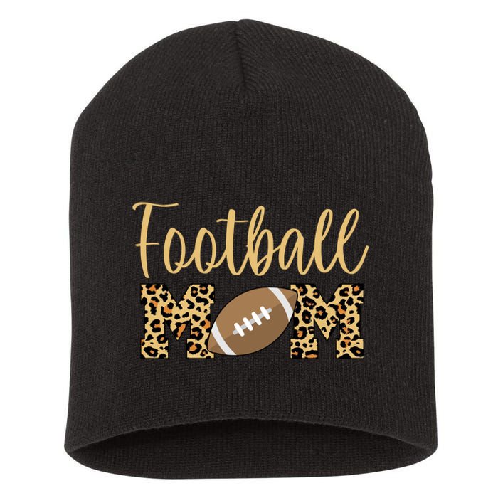 Football Mom Leopard Cute Logo Fan Short Acrylic Beanie