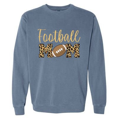 Football Mom Leopard Cute Logo Fan Garment-Dyed Sweatshirt