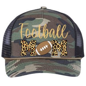 Football Mom Leopard Cute Logo Fan Retro Rope Trucker Hat Cap