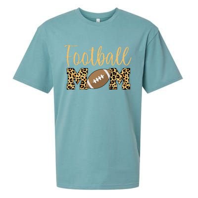 Football Mom Leopard Cute Logo Fan Sueded Cloud Jersey T-Shirt