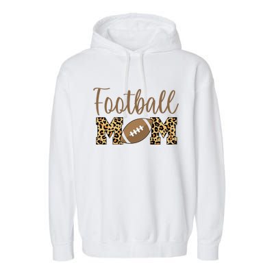 Football Mom Leopard Cute Logo Fan Garment-Dyed Fleece Hoodie