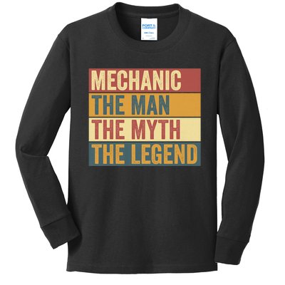 Funny Mechanic Legend Saying Kids Long Sleeve Shirt