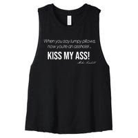 Funny Mike Lindell Lumpy Pillows Now Youre An Asshole Kiss My Ass Women's Racerback Cropped Tank