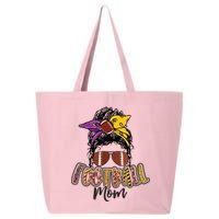 Football Mom Life Leopard Messy Bun Player 25L Jumbo Tote