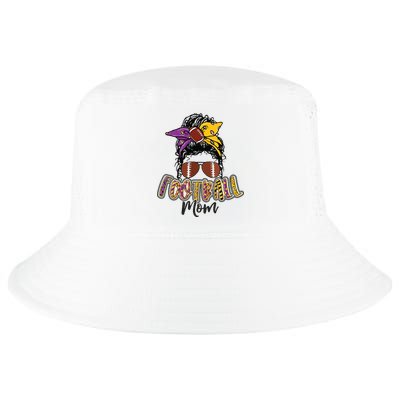 Football Mom Life Leopard Messy Bun Player Cool Comfort Performance Bucket Hat