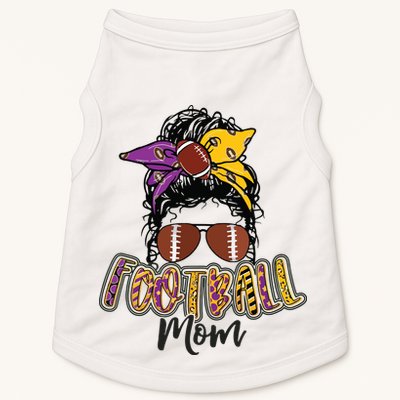 Football Mom Life Leopard Messy Bun Player Doggie Tank