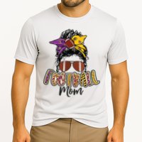 Football Mom Life Leopard Messy Bun Player Cooling Performance Crew T-Shirt
