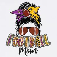 Football Mom Life Leopard Messy Bun Player Cooling Performance Crew T-Shirt